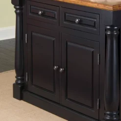 Monarch Kitchen Island With Oak Top Black - Homestyles -Baxton Home Shop GUEST 0021b383 8845 4079 819e 207f0a48e889