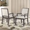 18" Set Of 2 Mila Armchairs Washed Gray - Steve Silver