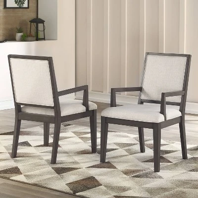 18" Set Of 2 Mila Armchairs Washed Gray - Steve Silver 3 18" Set Of 2 Mila Armchairs Washed Gray - Steve Silver