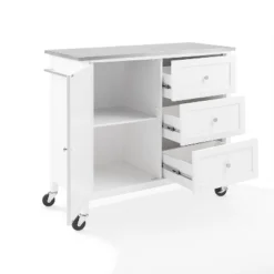 Soren Stainless Steel Top Kitchen Island/Cart Stainless Steel /White - Crosley -Baxton Home Shop GUEST 004cdb7d 2625 4fa2 bd6a 6a5616a73565