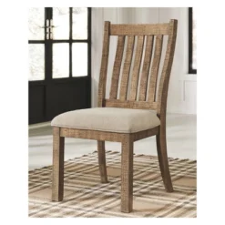 Set Of 2 Grindleburg Dining Upholstered Side Chair White/Light Brown - Signature Design By Ashley