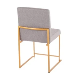 Set Of 2 Highback Fuji Polyester/Steel Dining Chairs Gold/Light Gray - LumiSource -Baxton Home Shop GUEST 00cff4e4 bf0d 424e ab52 5a722c6d948c