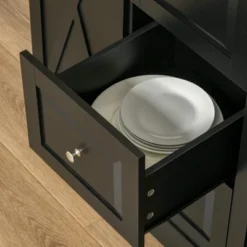 HOMCOM Farmhouse Mobile Kitchen Island Utility Cart On Wheels With Barn Door Style Cabinets, Drawers 15 HOMCOM Farmhouse Mobile Kitchen Island Utility Cart On Wheels With Barn Door Style Cabinets, Drawers -Baxton Home Shop GUEST 0117c4ae 7d13 4f63 b754 4208f9ac9530