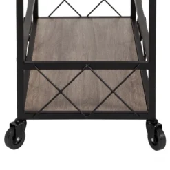 Emma And Oliver Light Oak Wood Kitchen Bar Cart, Stemware Rack And Locking Casters -Baxton Home Shop GUEST 012aee5d 8d85 4a07 add9 605660f2fdd0
