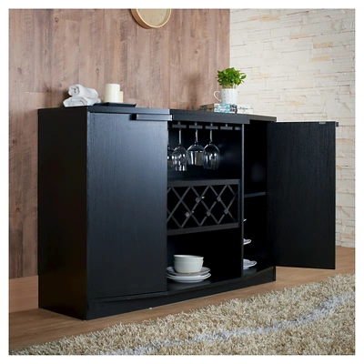 Rosio Transitional Criss Cross Wine Storage Dining Buffet Black - HOMES: Inside + Out 5 Rosio Transitional Criss Cross Wine Storage Dining Buffet Black - HOMES: Inside + Out - Image 3