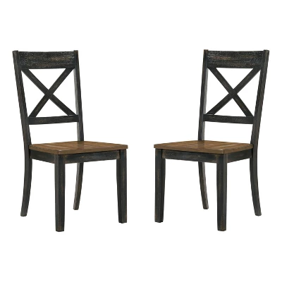 2pk Calton X Shaped Back Dining Chairs - HOMES: Inside + Out 6 2pk Calton X Shaped Back Dining Chairs - HOMES: Inside + Out - Image 4