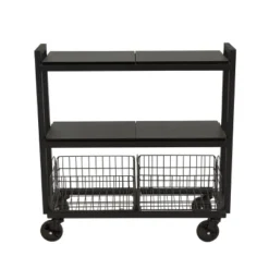 Cart System With Wheels 3 Tier Black - Atlantic -Baxton Home Shop GUEST 0205f5c8 fb09 4ed4 9969 eb1c06d0d11f