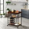 Costway 3 Tier Kitchen Trolley Utility Cart W/Wine Rack & Glass Holder -Baxton Home Shop GUEST 021b0656 b9cb 4a5a a9b6 8d4ca48a9913