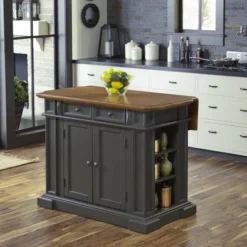 Americana Kitchen Island With Drop Leaf Top Gray - Homestyles -Baxton Home Shop GUEST 03393a6d 7783 4946 8bd1 c0b291595f24