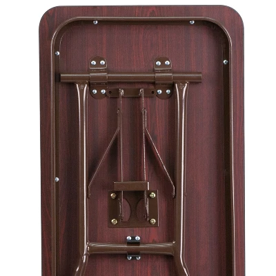 Flash Furniture 5-Foot Mahogany Melamine Laminate Folding Training Table 6 Flash Furniture 5-Foot Mahogany Melamine Laminate Folding Training Table - Image 4