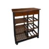 28" Solid Wood Rolling Kitchen Cart With Wine Rack And Drawer Dark Brown - Flora Home -Baxton Home Shop GUEST 03ea0417 4b14 4c65 a4ed 02d52400af52