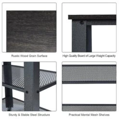 Tangkula Kitchen Utility Cart Industrial Coffee End Table W/Wheels Black/Silver -Baxton Home Shop GUEST 03f8d056 34db 4d66 a027 ffb8146d2f04