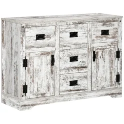 HOMCOM Industrial Buffet Cabinet Free Standing Kitchen Sideboard With Five Drawers Two Door Cabinets Adjustable Shelf For Living Room -Baxton Home Shop GUEST 04ba58a1 f899 425f b908 ed331ac2e3fc