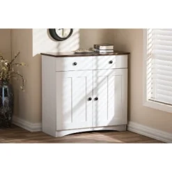 Lauren TwoTone And Buffet Kitchen Cabinet With Two Doors And Two Drawers White/Dark Brown - Baxton Studio -Baxton Home Shop GUEST 04efa9ac b734 4d04 affa 07a2b2aca924