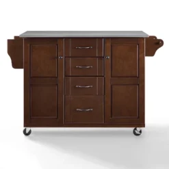 Eleanor Stainless Steel Top Kitchen Cart Mahogany/Stainless Steel - Crosley -Baxton Home Shop GUEST 055ead13 d253 4578 b1e6 bc3fd6a3b793