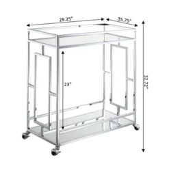Town Square Bar Cart Clear Glass/Mirror/Chrome - Breighton Home 9 Town Square Bar Cart Clear Glass/Mirror/Chrome - Breighton Home -Baxton Home Shop GUEST 05a331a5 f4e7 432f 86e3 faaf4592005c