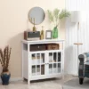HOMCOM Kitchen Sideboard, Storage Buffet Cabinet With Open Shelf, Glass Door Cabinet And Adjustable Shelf For Living Room, White -Baxton Home Shop GUEST 06517ed7 0762 45c6 87a4 22945356110f