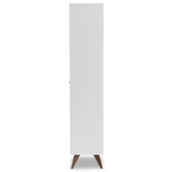 Baxton Studio Serafino And Walnut Finished Wood Wine Cabinet White/Brown - BaxtonStudio -Baxton Home Shop GUEST 072c2365 c709 4047 a96e e5f0e7fa951d