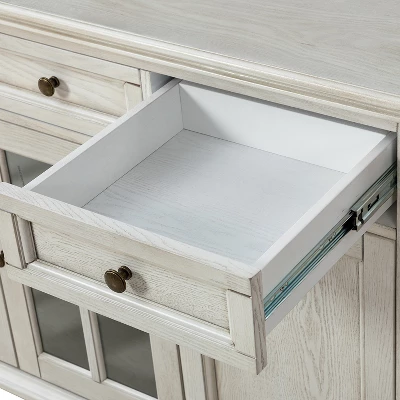 Nikolaj 58'' Wide 3 Drawer Traditional Sideboard With Solid Wood Legs| KARAT HOME 9 Nikolaj 58'' Wide 3 Drawer Traditional Sideboard With Solid Wood Legs| KARAT HOME - Image 7