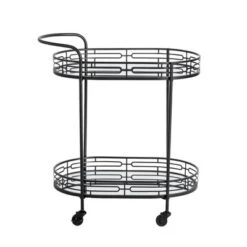 Deluxe 2 Tier Metal Oval Mirrored Bar Cart Black - Glitzhome -Baxton Home Shop GUEST 079be02a 3e21 426e bd41 059b34cf6d22