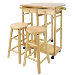 Breakfast Cart With Drop Leaf Table & Stool Set - Flora Home -Baxton Home Shop GUEST 082cc893 3f7c 4c2c bfb8 80bea0d629cd