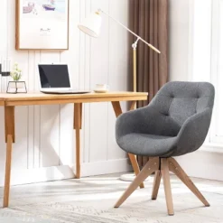 Upholstered Swivel Dining Armchair - Kinwell -Baxton Home Shop GUEST 09b47a5e dd70 4bcb 9474 2d257133d434