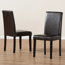 Set Of 2 Mia Modern And Contemporary Faux Leather Upholstered Dining Chairs Dark Brown - Baxton Studio -Baxton Home Shop GUEST 09c3a81e 6722 4ea1 ab79 2de52c0a8df6