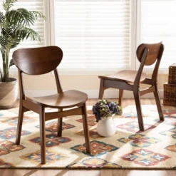 2pc Katya Wood Dining Chair Set Brown - Baxton Studio -Baxton Home Shop GUEST 0ad67e6e 2d71 488f 8538 aa588d87ffaf