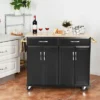 Costway Rolling Kitchen Trolley Island Black Cart Wood Top Storage Cabinet Utility W/ Drawers -Baxton Home Shop GUEST 0b62b94a b49a 4082 b532 37f55e329c0d