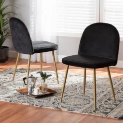 2pc Fantine Metal Dining Chair Set - Baxton Studio -Baxton Home Shop GUEST 0c4faa6c ca82 4fd0 8f30 7b94ee0aa626