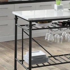 50" Mera Kitchen Island White Cultured Stone/Gray Finish - Acme Furniture -Baxton Home Shop GUEST 0ce1bd7f d3de 4910 a164 f106ac7bd651