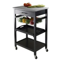 Julia Granite Top Kitchen Cart Wood/Black - Winsome -Baxton Home Shop GUEST 0d2dbed8 8380 4ddf 9e25 bebe2da937db