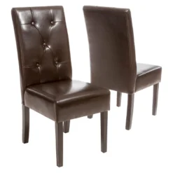 Taylor Bonded Leather Dining Chair Set 2ct - Christopher Knight Home -Baxton Home Shop GUEST 0dd412ea 8b0e 403c 84d1 3359074d895f