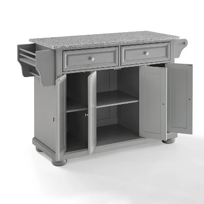 Alexandria Kitchen Island With Solid Granite Top Vintage Gray - Crosley 4 Alexandria Kitchen Island With Solid Granite Top Vintage Gray - Crosley - Image 2