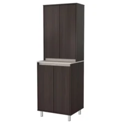 4 Door Breakroom Cabinet Espresso/Amber Gray - Inval -Baxton Home Shop GUEST 0eb3fbc3 d6f1 4d43 9fdf a669496618b6