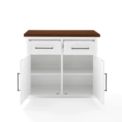Bartlett Wood Top Kitchen Island White/Walnut - Crosley -Baxton Home Shop GUEST 0f2dd486 907d 444d 8cd6 b9744e3624c3
