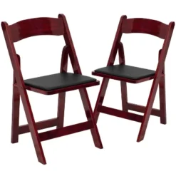 Emma And Oliver 2 Pack Wedding Party Event Wood Folding Chair With Vinyl Padded Seat -Baxton Home Shop GUEST 0ff26685 702e 4a6e 8252 4ac2e0335f1a