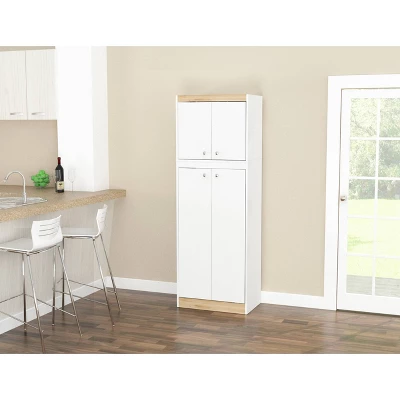 4 Doors Kitchen Storage Cabinet White/Oak - Inval 3 4 Doors Kitchen Storage Cabinet White/Oak - Inval
