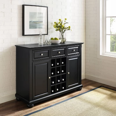 Alexandria Sideboard Cabinet With Wine Storage Black - Crosley 4 Alexandria Sideboard Cabinet With Wine Storage Black - Crosley - Image 2