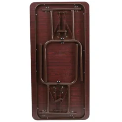 Emma And Oliver 4-Foot Mahogany Melamine Laminate Folding Banquet Table -Baxton Home Shop GUEST 108c796a 6b07 4d5d a244 f90042e2b408 1