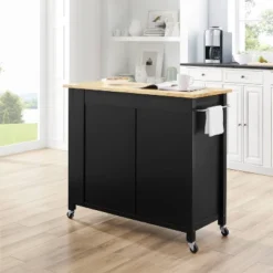 Full Savannah Wood Top Kitchen Island Cart Black/Natural - Crosley -Baxton Home Shop GUEST 109cd33f c8f4 4f0f 9542 a4c7da272cc3