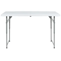 Emma And Oliver 4-Foot Height Adjustable Bi-Fold Granite White Plastic Folding Tables -Baxton Home Shop GUEST 11013217 43e3 4629 b70e 56c7981825d5 1