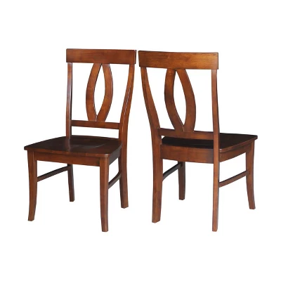 Set Of 2 Cosmo Verona Splat Back Chairs Espresso - International Concepts 3 Set Of 2 Cosmo Verona Splat Back Chairs Espresso - International Concepts
