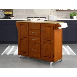 Create - A - Cart Kitchen Cart With Natural Top Cherry - Homestyles -Baxton Home Shop GUEST 11c651b1 0a7d 432e 925e f4553398e7c4