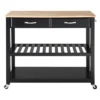 Natural Wood Top Kitchen Cart/Island With Optional Stool Storage - Crosley -Baxton Home Shop GUEST 11d2778f de02 4b28 bc1b 1c49608e5097