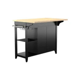 Ultom Expandable Freestanding Kitchen Island Black/Natural - Aiden Lane -Baxton Home Shop GUEST 1239d05f 3dd0 43fc a70f ab3fd74d8008