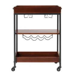 Costway 3 Tier Trolley Cart Kitchen Island Serving Bar Cart W/ Glass Holder & Wine Rack -Baxton Home Shop GUEST 1291ef79 a900 4fea a46b 2357df51f76e