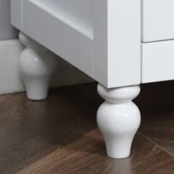 HOMCOM Sideboard, Buffet Cabinet With Storage, Adjustable Shelves, Credenza With 4 Glass Doors For Living Room, Study, White -Baxton Home Shop GUEST 12e19acd 0cba 456e 9383 ea0b0c7e7636