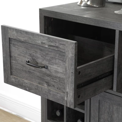 FC Design 52"W Sideboard Storage Cabinet With Wine Racks, Storage Cabinets, Drawer, Large Dining Server Cupboard Buffet Table 8 FC Design 52"W Sideboard Storage Cabinet With Wine Racks, Storage Cabinets, Drawer, Large Dining Server Cupboard Buffet Table - Image 6