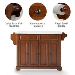 Alexandria Stone Top Full Size Kitchen Island/Cart Cherry/White - Crosley 15 Alexandria Stone Top Full Size Kitchen Island/Cart Cherry/White - Crosley -Baxton Home Shop GUEST 133390c6 97dd 48a2 942f 85192d685d6e